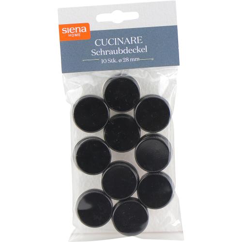 SIENA HOME Verschraubung "Cucinare" 10 Stück Metall, schwarz, für Flaschen