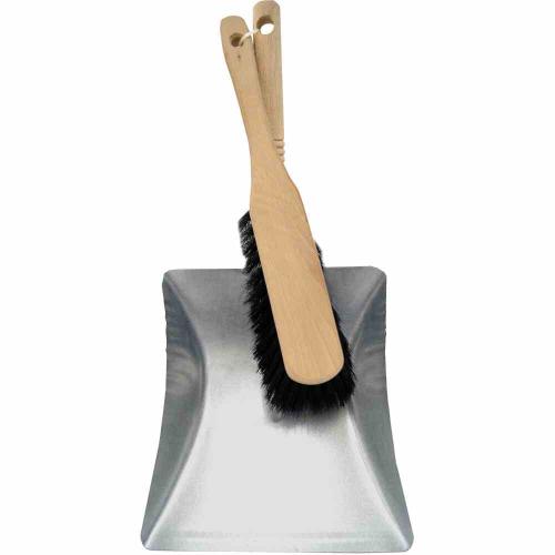 FireFix Mehrzwechschaufel-Set, 2-teilig Kehrblech verzinkt + Handfeger