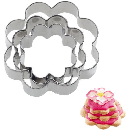 WESTMARK 3 Terrassen-Ausstecher Rosette 4 cm, 5 cm, 6 cm aus Edelstahl