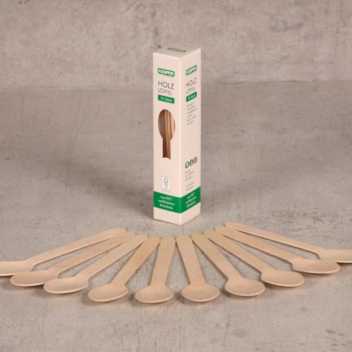 KESPER Einweglöffel Holz, 10er-Pack Birke, 16 cm