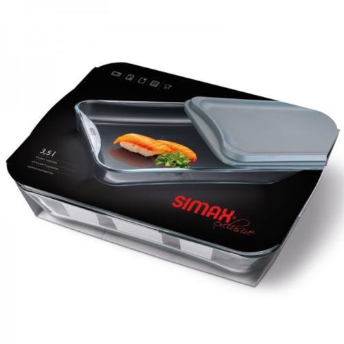 SIMAX Brat- & Backschale 3,5 l eckig mit Kunststoff-Deckel
