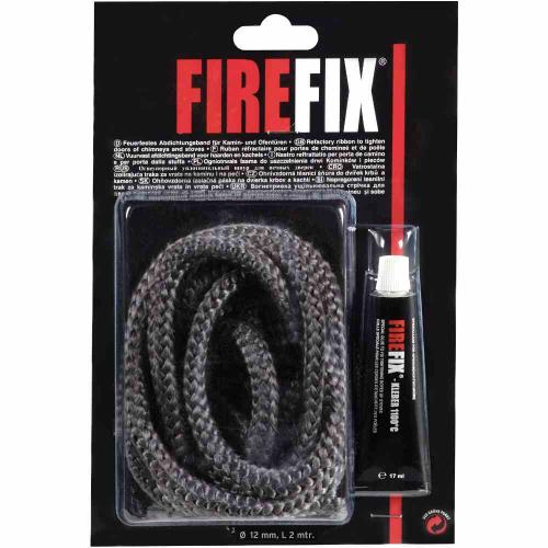 FireFix Keramikkordel Ø 12 mm Länge 2 m mit ThermokollKleber 17 ml
