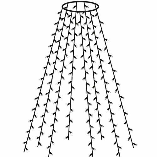 FHS Baumvorhang 300 LED 12 Stränge je 25 LED, Strang 2,5 m, IP44, mit Timer