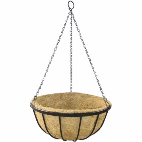 SIENA GARDEN Hängeampel Wrought Ø 35 cm mit Kokoseinlage, Kette und Haken