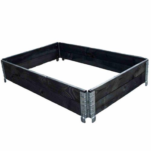 SIENA GARDEN Hochbeet stapelbar 80 x 60 x 19,5 cm, schwarz verzinkte Scharniere