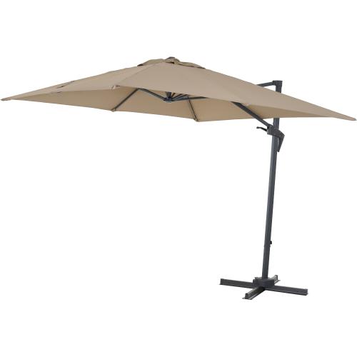 SIENA GARDEN Vito Ampelschirm anthrazit/taupe 250 x 250 cm Gestell Aluminium/Stahl anthrazit, Bezug 100% Polyester, 180g/m² taupe, UPF50+