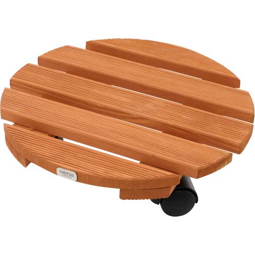 SIENA GARDEN Holz-Pflanzenroller rund braun Ø 38 cm outdoor