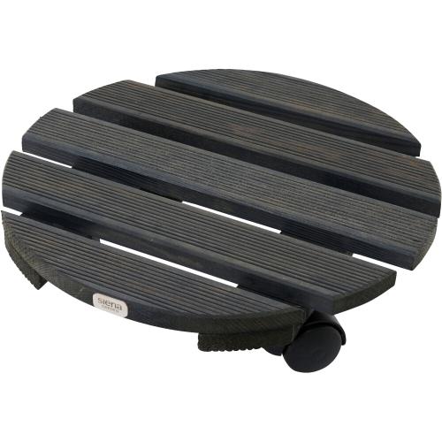 SIENA GARDEN Holz-Pflanzenroller rund anthrazit Ø 38 cm