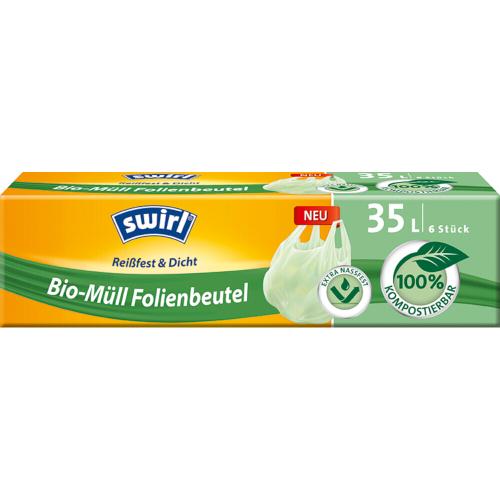 swirl Bio-Müll Folienbeutel 20 l grün mit Tragegriff