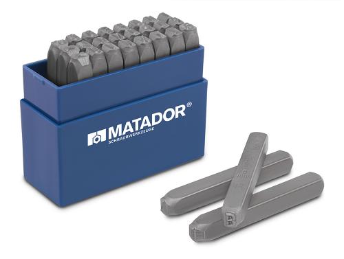 MATADOR Schlagziffern-Satz, DIN 1451, 9-tlg., 0-9, H 8 m