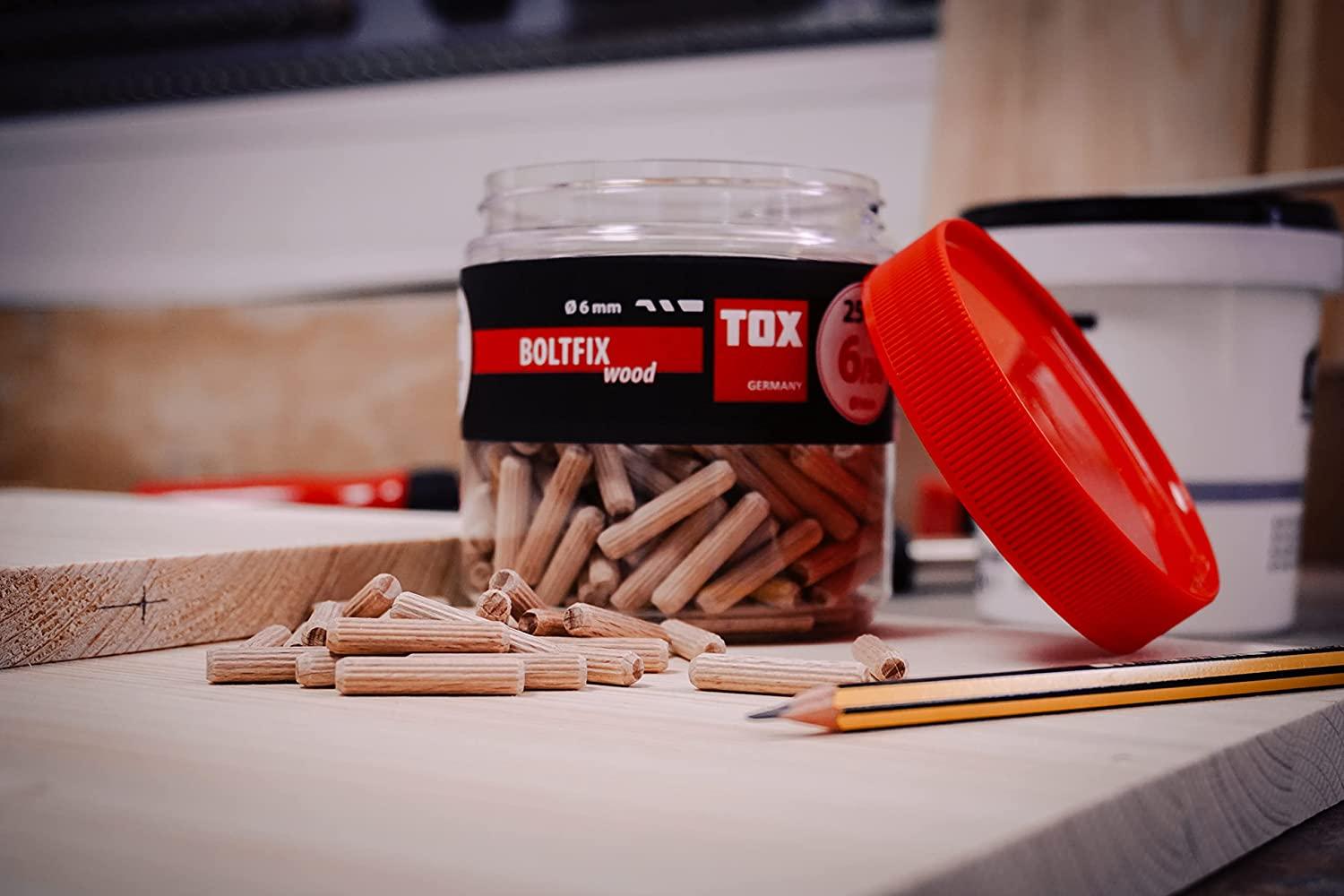 TOX wooden dowels Boltfix wood 6x30 mm, fluted dowels made of solid beech - Picture 2 of 7