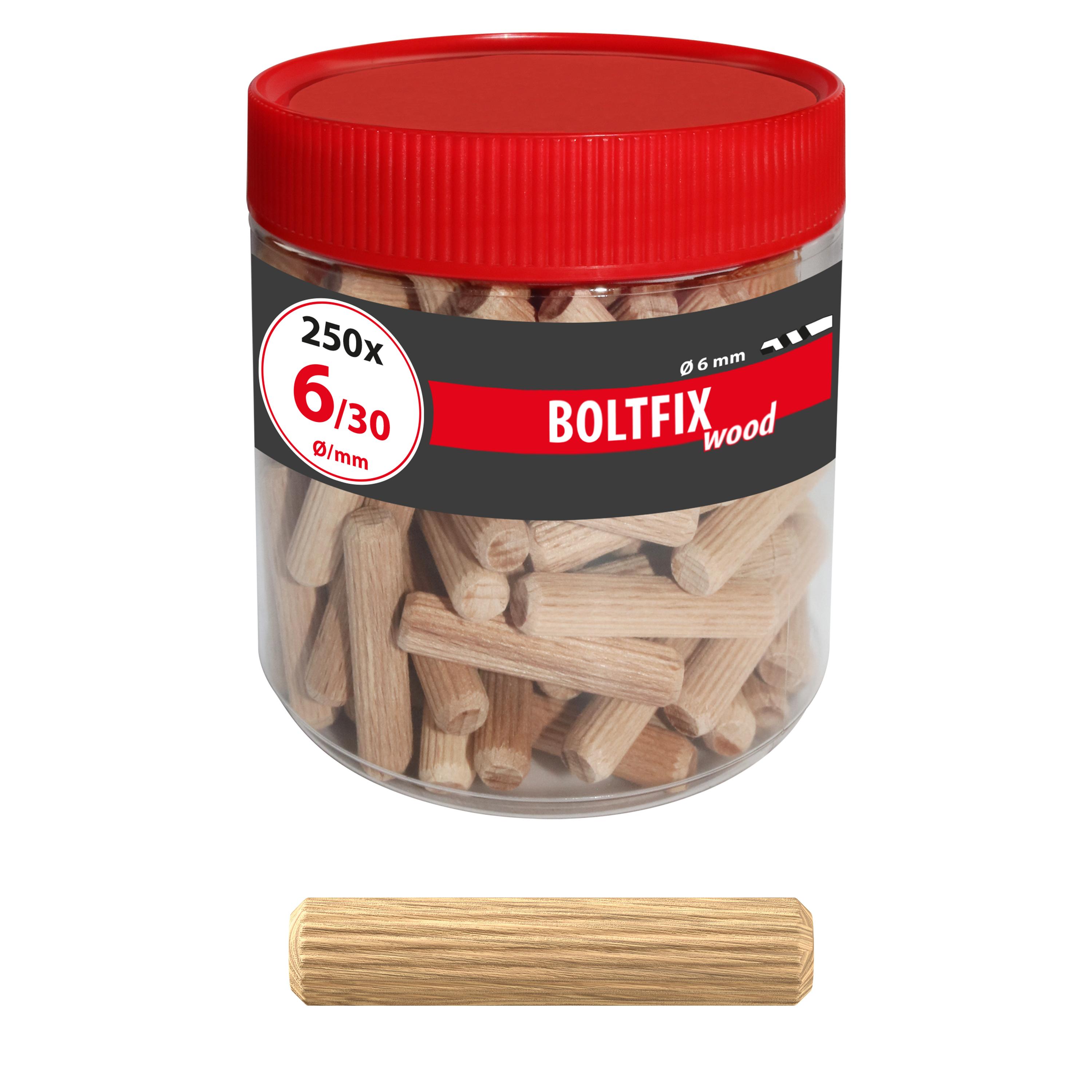 TOX wooden dowels Boltfix wood 6x30 mm, fluted dowels made of solid beech - Picture 1 of 7