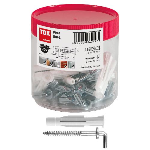 TOX Hakendübel Pirat Bill-L m. Allzweckdübel Trika in Runddose