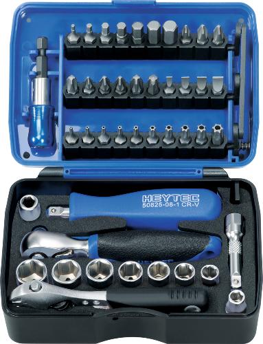HEYTEC 50829-3018 Steckschlüssel- und Bits-Garnitur, 44-tlg.