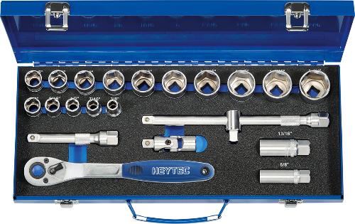 HEYTEC 50852-2016 Steckschlüsselgarnitur, 21-tlg., AF