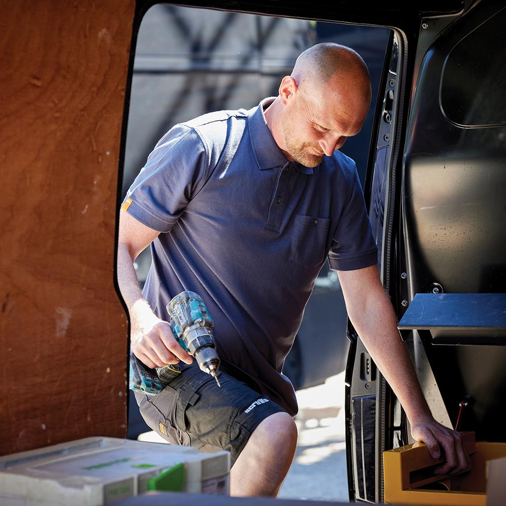 T-shirt Da Lavoro Scruffs Eco Worker - Cotone Sostenibile 180 G/m², Manica Lunga, Slim Fit, Colore Blu Navy, Taglia XS