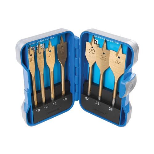 Silverline Titanbeschichteter Flachfräsbohrersatz, 7-tlg. 10–32 mm