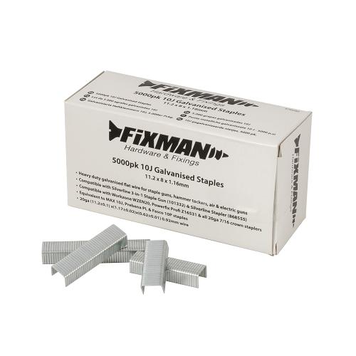 Fixman Galvanisierte Heftklammern 10J, 5.000er-Pckg. 11,2 x 8 x 1,17 mm