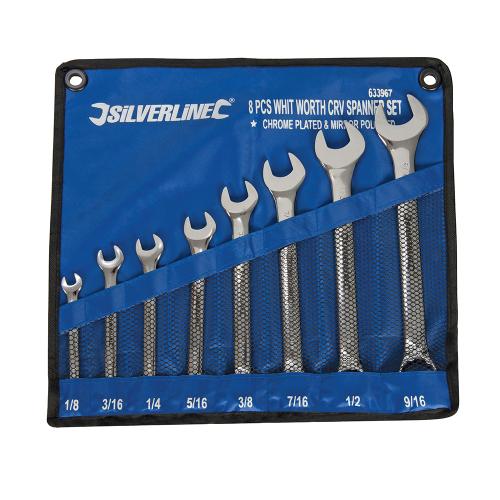 Silverline Whitworth-Ring-Maulschlüssel, 8-tlg. Satz 1/8–9/16 Zoll