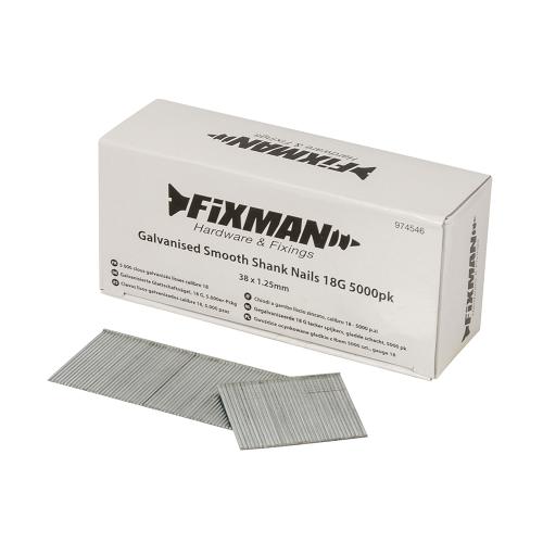 Fixman Galvanisierte Glattschaftnägel, 18 G, 5.000er-Pckg. 38 x 1,25 mm