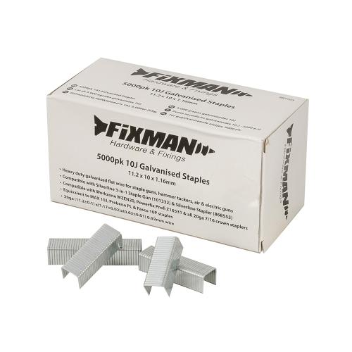 Fixman Galvanisierte Heftklammern 10J, 5.000er-Pckg. 11,2 X 10 X 1,17 mm