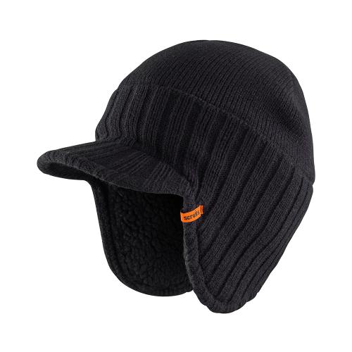 Scruffs Strick-Beanie „Trade“ mit Schirm Schwarz