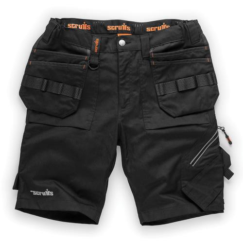 Scruffs Damen Arbeitsshort mit Holstertaschen „Trade“, schwarz Größe 44