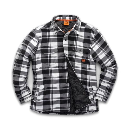 Scruffs Wattiertes Karohemd „Worker“, schwarz/weiß XS