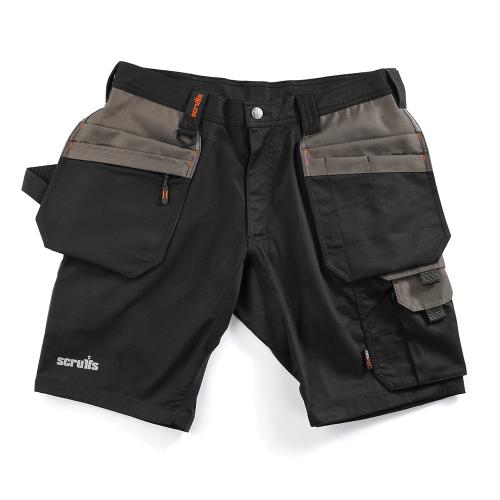 Scruffs Arbeitsshorts „Worker Plus“ mit Holstertaschen, schwarz Größe 42