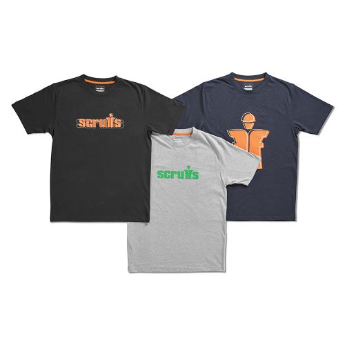 Scruffs Houghton 3 Pack Logo T-Shirt Gr. M