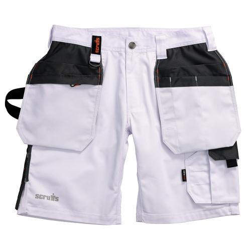 Scruffs Arbeitsshorts „Worker Plus“ mit Holstertaschen, weiß Größe 52