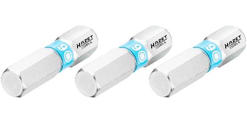 HAZET Bit 2204N-6/3 ∙ 1/4 Zoll (6,3 mm) Sechskant massiv ∙ Innen Sechskant Profil ∙ 3-teilig ∙ SW 6 mm