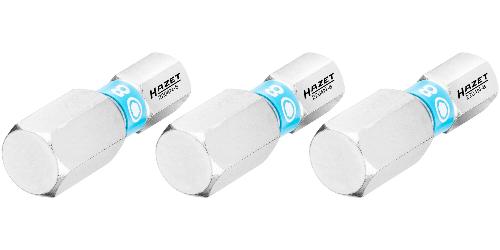 HAZET Bit 2204N-8/3 ∙ 1/4 Zoll (6,3 mm) Sechskant massiv ∙ Innen Sechskant Profil ∙ 3-teilig ∙ SW 8 mm