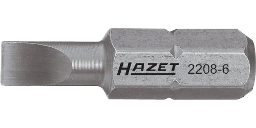 HAZET Bit 2208-4 ∙ 1/4 Zoll (6,3 mm) Sechskant massiv ∙ Schlitz Profil ∙ SW 0,5 x 4 mm