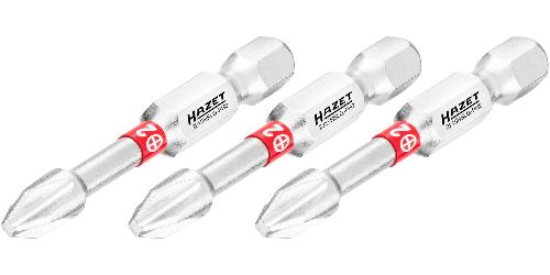 HAZET Bit 2215NSLG-PH2/3 ∙ 1/4 Zoll (6,3 mm) Sechskant massiv ∙ Kreuzschlitz Profil PH ∙ 3-teilig ∙ SW PH2