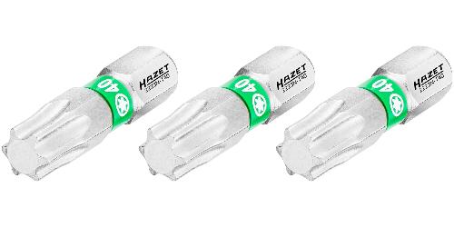 HAZET Bit 2223N-T40/3 ∙ 1/4 Zoll (6,3 mm) Sechskant massiv ∙ Innen TORX® Profil ∙ 3-teilig ∙ SW T40