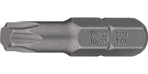 HAZET Bit 2224-T40 ∙ 5/16 Zoll (8 mm) Sechskant massiv ∙ Innen TORX® Profil ∙ SW T40