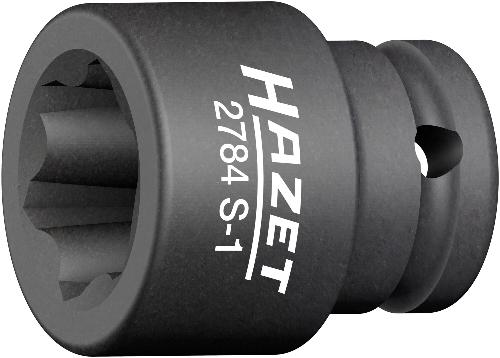 HAZET Schlag-, Maschinenschrauber Steckschlüsseleinsatz ∙ mit Sonderprofil 2784S-1 ∙ 1/2 Zoll (12,5 mm) Vierkant hohl ∙ Rillenprofil ∙ 39 mm