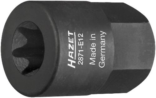 HAZET Turbolader / Krümmer Einsatz 2871-E12 ∙ 17 mm Außen-Sechskant ∙ Außen TORX® Profil ∙ SW E12