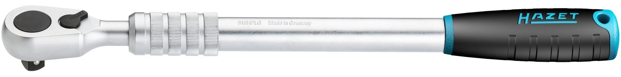 HAZET HiPer Feinzahn-Umschaltknarre ∙ ausziehbar 916HPLG ∙ 1/2 Zoll (12,5 mm) Vierkant massiv ∙ 614 mm