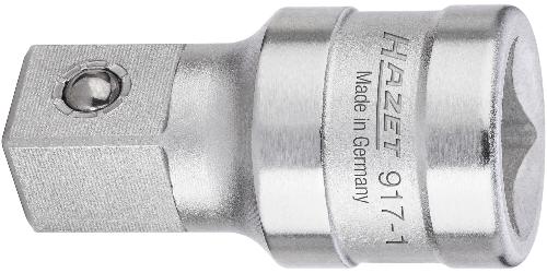 HAZET Verlängerung 917-1 ∙ 1/2 Zoll (12,5 mm) Vierkant hohl ∙ 1/2 Zoll (12,5 mm) Vierkant massiv ∙ Länge: 45 mm