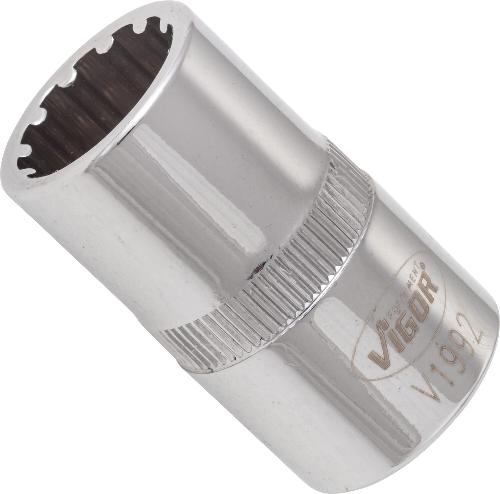 VIGOR Steckschlüsseleinsatz ∙ V1992 ∙ 1/2 Zoll (12,5 mm) Vierkant hohl ∙ Multiprofil ∙ SW 14 mm