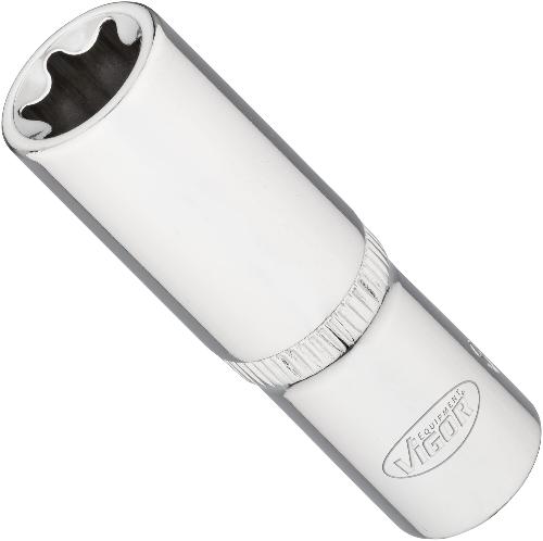 VIGOR Steckschlsseleinsatz lang V7014-16 3/8 Zoll (10 mm) Vierkant hohl Auen TORX Profil SW E16