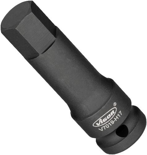 VIGOR Schlagschrauber Schraubendrehereinsatz ∙ V7019-H17 ∙ 1/2 Zoll (12,5 mm) Vierkant hohl ∙ Innen Sechskant Profil ∙ SW 17 mm