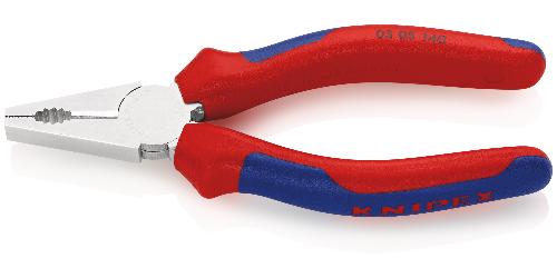 KNIPEX 03 05 140 Kombizange mit Mehrkomponenten-Hüllen verchromt 140 mm