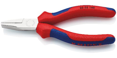 KNIPEX 20 05 140 Flachzange mit Mehrkomponenten-Hüllen verchromt 140 mm