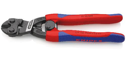 KNIPEX 71 12 200 CoBolt Kompakt-Bolzenschneider mit schlanken Mehrkomponenten-Hllen schwarz atramentiert 200 mm