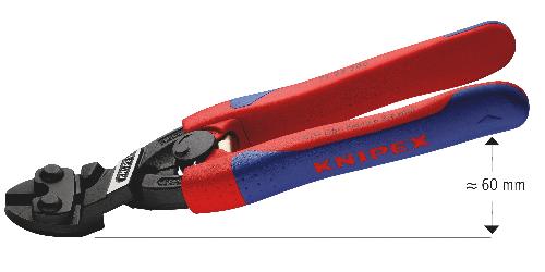 KNIPEX 71 22 200 CoBolt® Kompakt-Bolzenschneider mit schlanken Mehrkomponenten-Hüllen schwarz atramentiert 200 mm