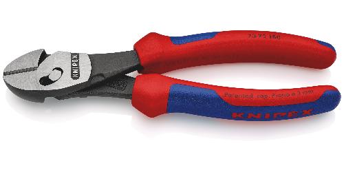 KNIPEX 73 72 180 TwinForce® Hochleistungs-Seitenschneider mit Mehrkomponenten-Hüllen schwarz atramentiert 180 mm