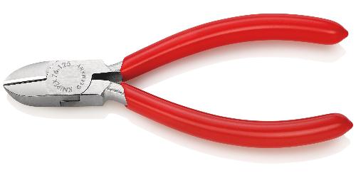 KNIPEX 76 03 125 Seitenschneider für Elektromechaniker mit Kunststoff überzogen verchromt 125 mm